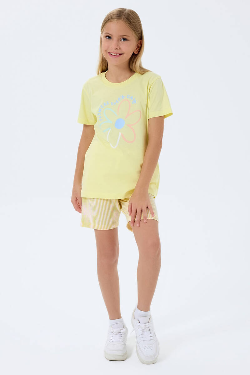 Rolypoly Kız Çocuk Sarı Şort Takım