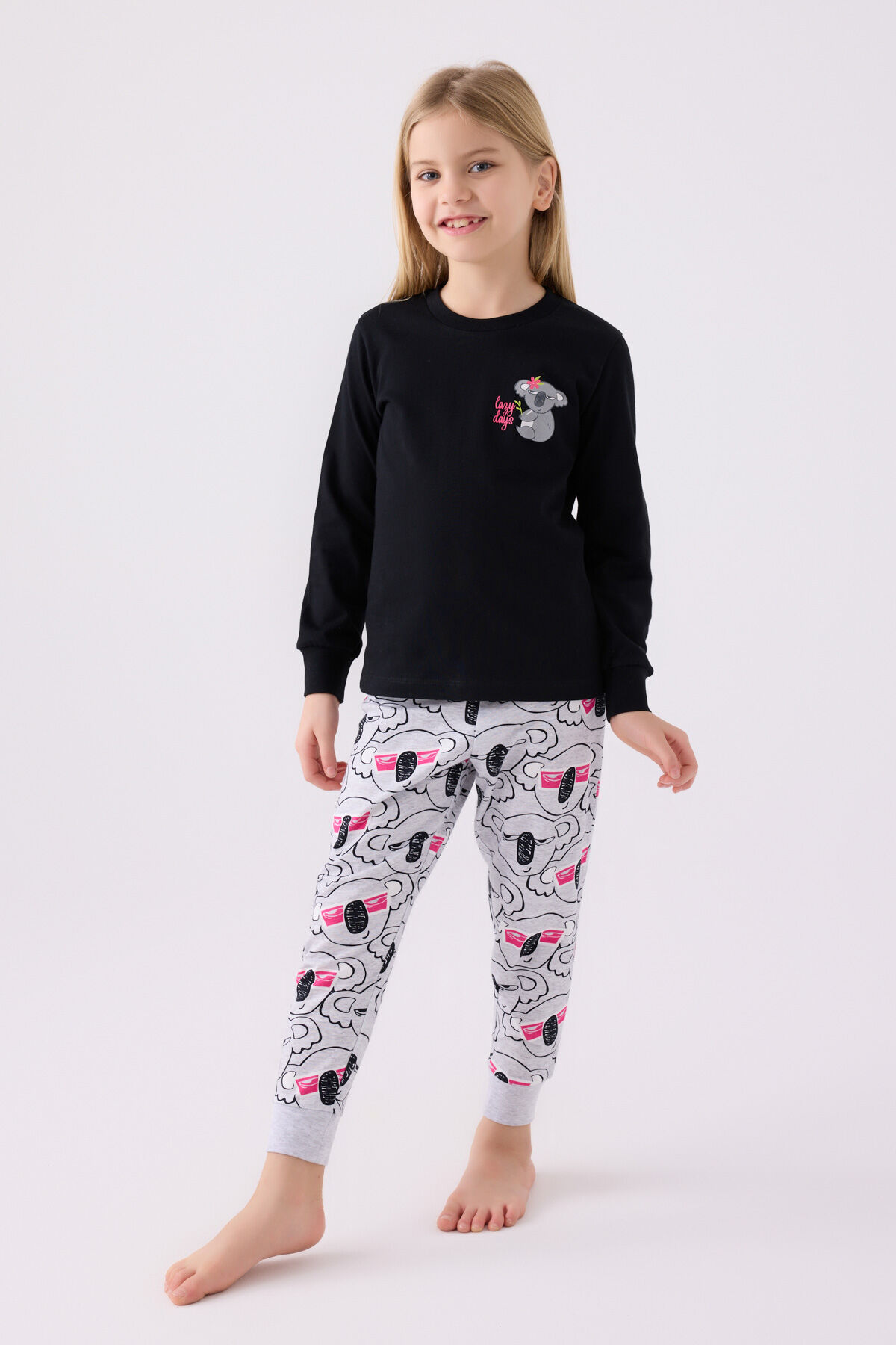 Rolypoly Kız Çocuk Siyah Pijama Takımı