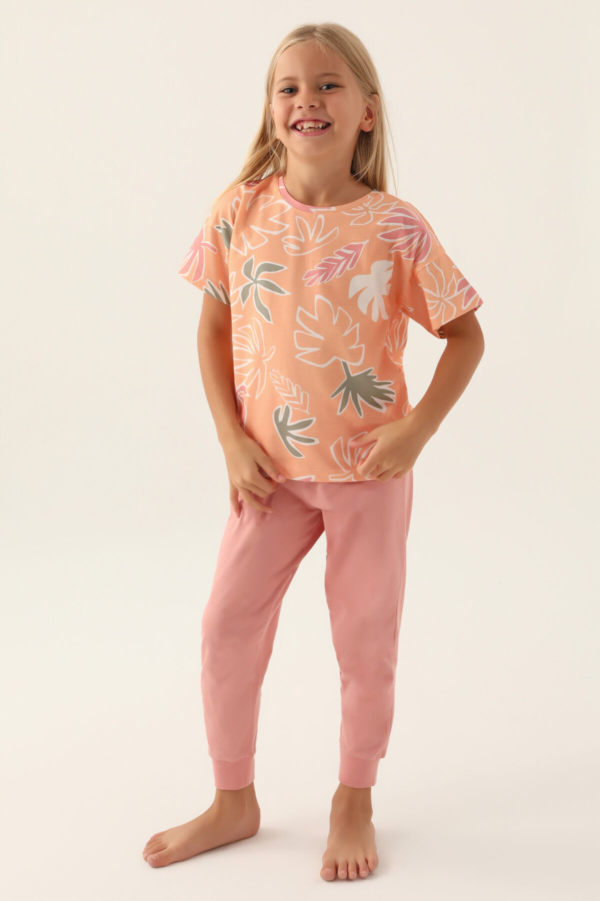 Rolypoly Kız Çocuk Turuncu Pijama Takımı