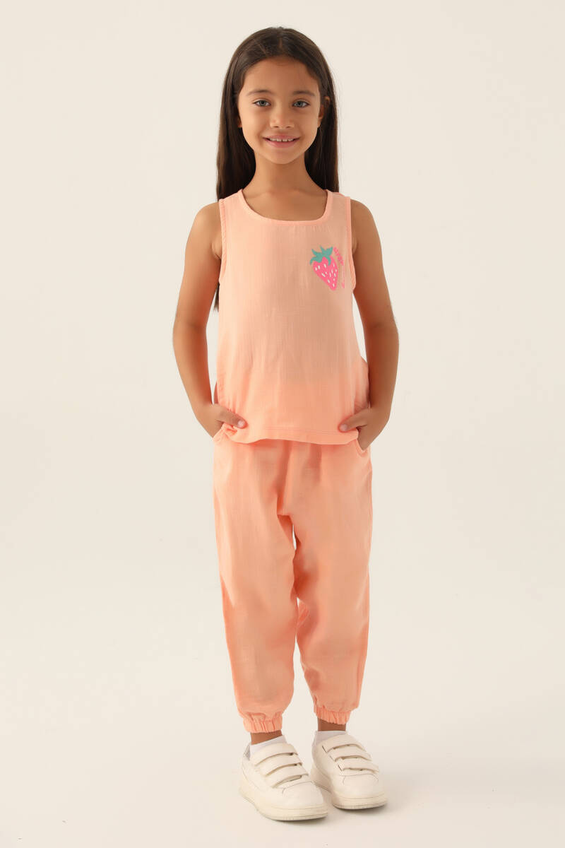 Rolypoly Kız Çocuk Turuncu Kısa Kol Pijama Takım Rolypoly Kız Çocuk Turuncu Kısa Kol Pijama Takım