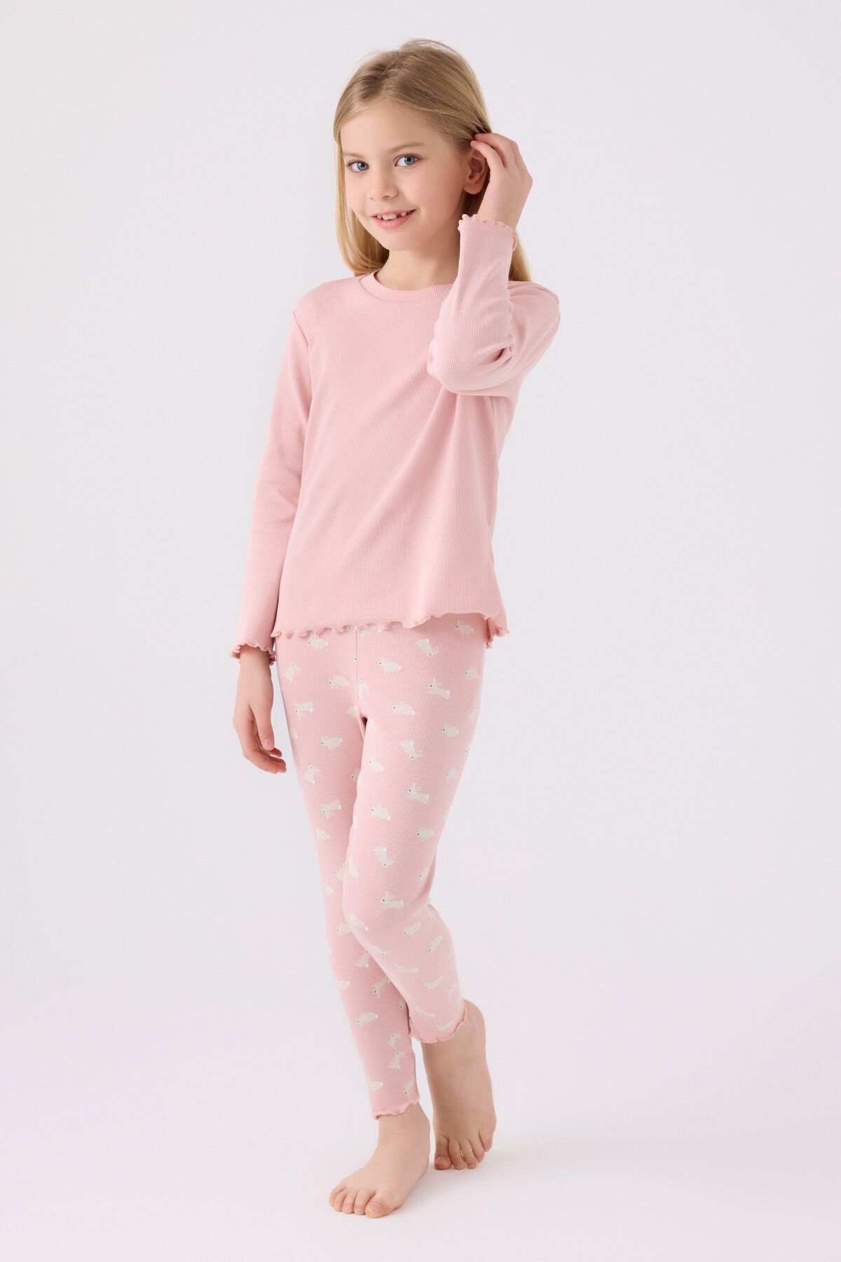 Rolypoly Kız Çocuk Pembe Pijama Takımı