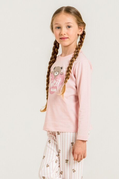 Rolypoly Kız Çocuk %100 Pamuk Sweet Bear Pembe Uzun Kol Pijama Takım RP3911-C-V1 - 8