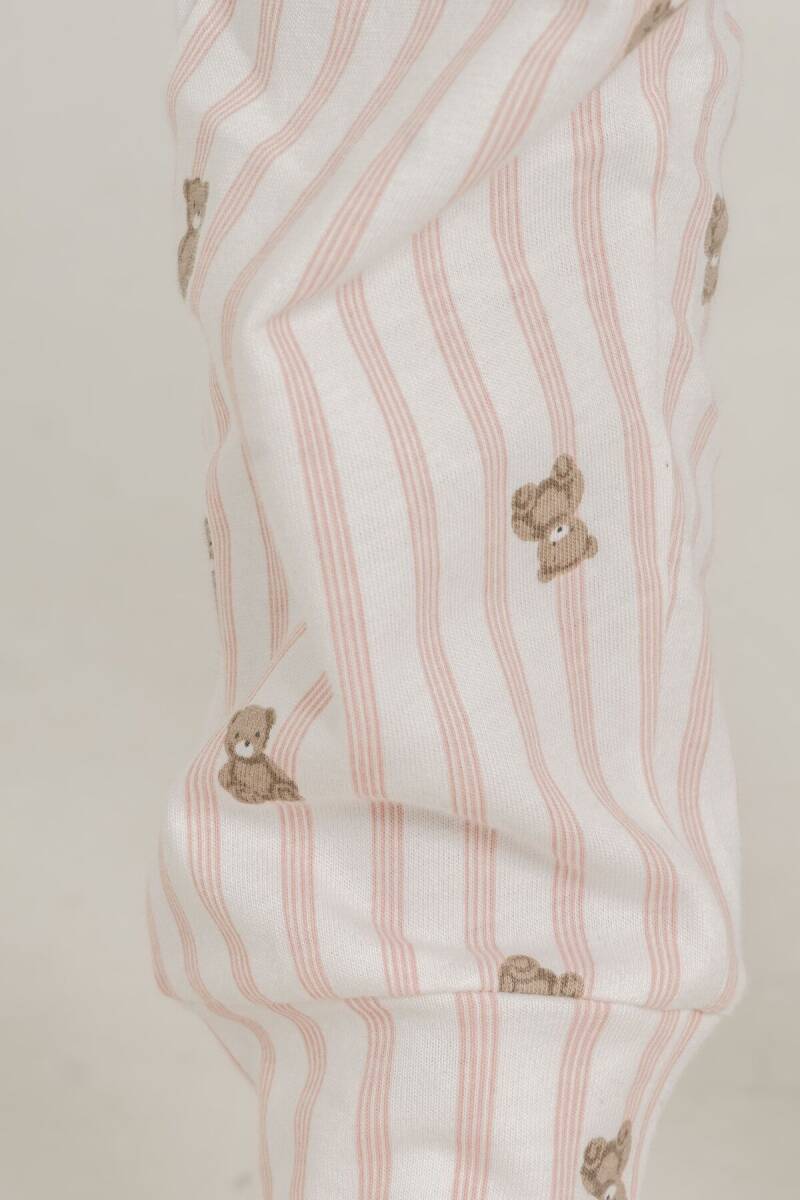 Rolypoly Kız Çocuk %100 Pamuk Sweet Bear Pembe Uzun Kol Pijama Takım RP3911-C-V1 - 5