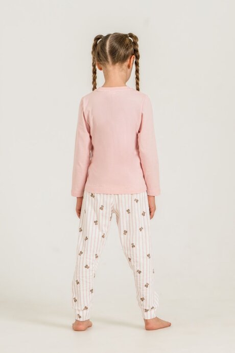 Rolypoly Kız Çocuk %100 Pamuk Sweet Bear Pembe Uzun Kol Pijama Takım RP3911-C-V1 - 4