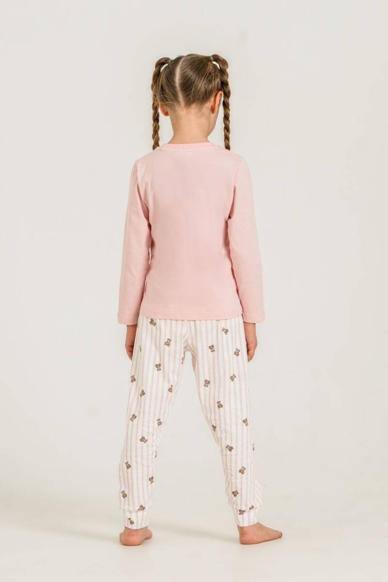 Rolypoly Kız Çocuk %100 Pamuk Sweet Bear Pembe Uzun Kol Pijama Takım RP3911-C-V1 - 4