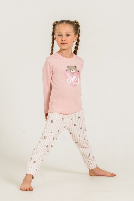 Rolypoly Kız Çocuk Sweet Bear Pembe Uzun Kol Pijama Takım RP3911-C-V1 (1)