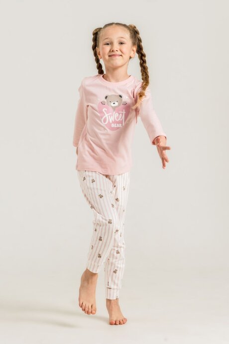 Rolypoly Kız Çocuk Sweet Bear Pembe Uzun Kol Pijama Takım RP3911-C-V1