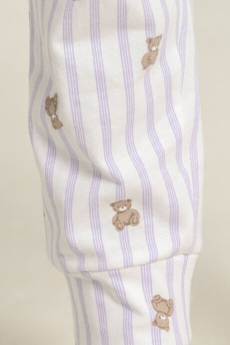 Rolypoly Kız Çocuk %100 Pamuk Sweet Bear Pembe Uzun Kol Mor Pijama Takım RP3911-C-V2 - 7