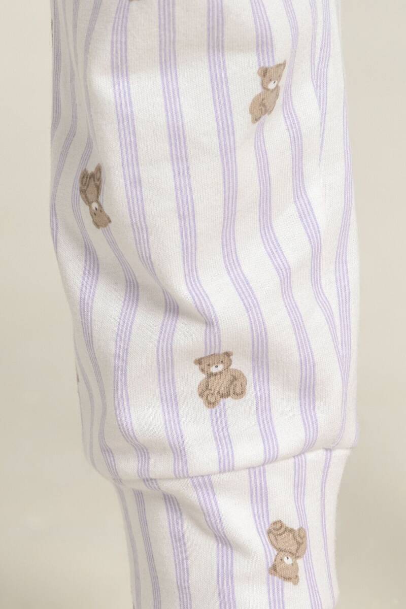 Rolypoly Kız Çocuk %100 Pamuk Sweet Bear Pembe Uzun Kol Mor Pijama Takım RP3911-C-V2 - 7