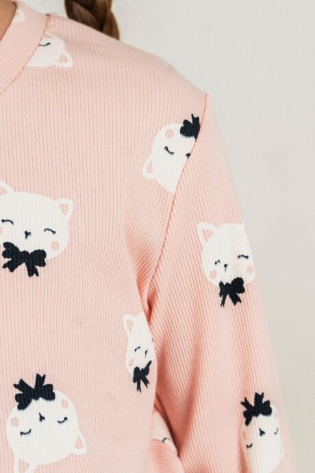 Rolypoly Kız Çocuk Pamuklu Teddy Bears Turuncu Uzun Kol Pijama Takım RP3901-C-V1 - 3