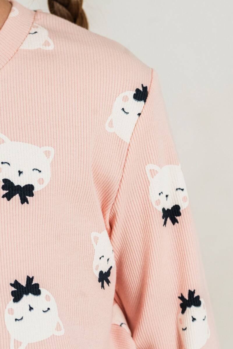 Rolypoly Kız Çocuk Pamuklu Teddy Bears Turuncu Uzun Kol Pijama Takım RP3901-C-V1 - 3