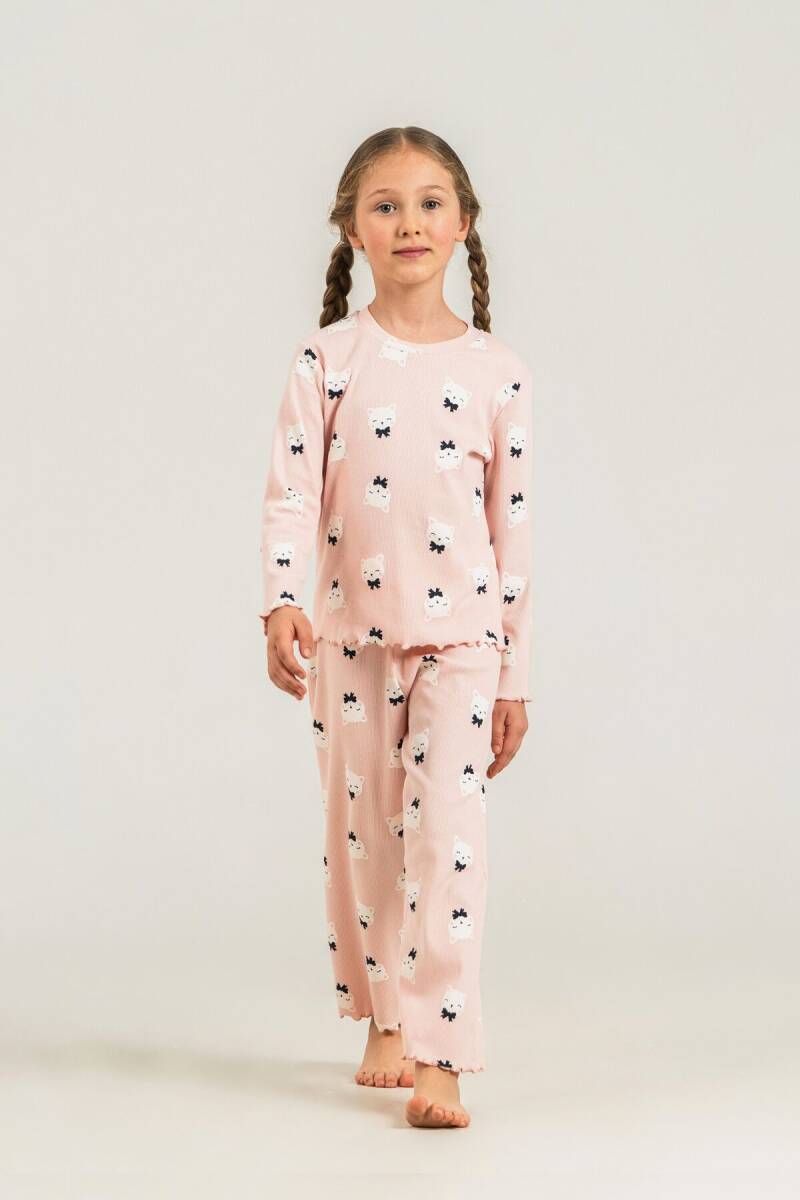 Rolypoly Kız Çocuk Pamuklu Teddy Bears Turuncu Uzun Kol Pijama Takım RP3901-C-V1 - 2
