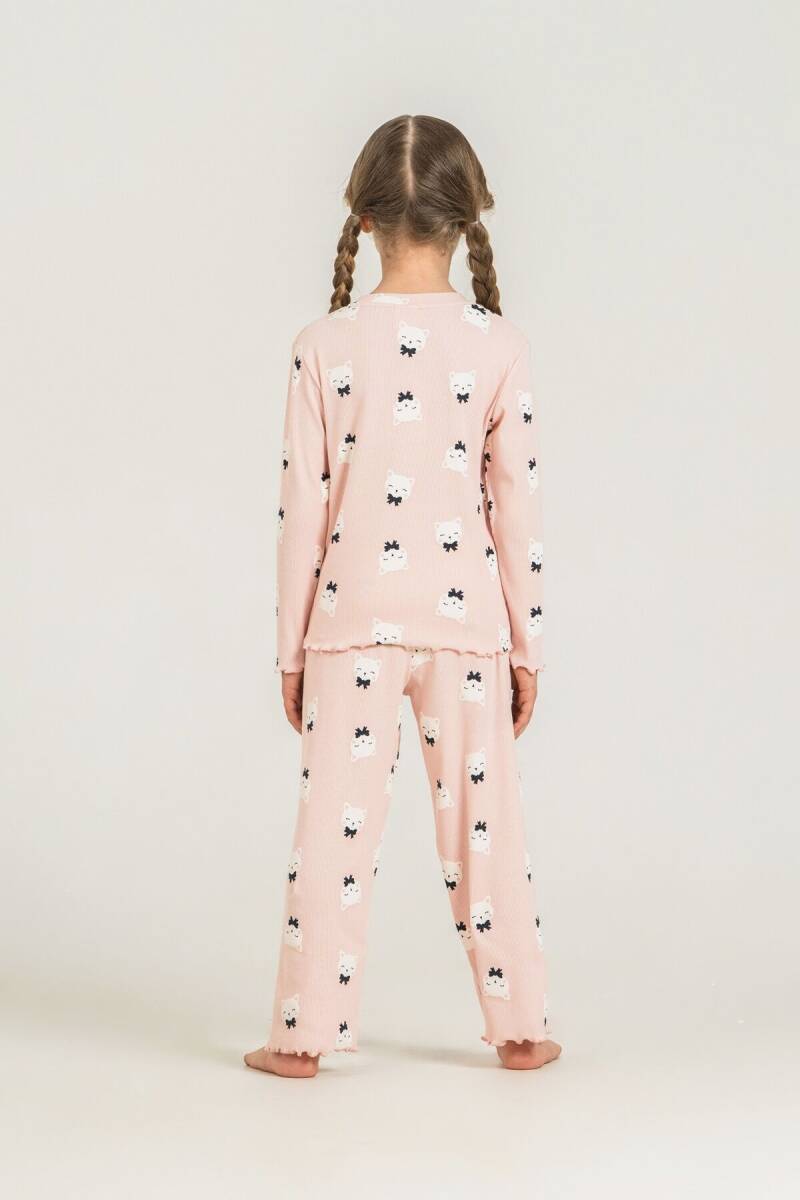 Rolypoly Kız Çocuk Pamuklu Teddy Bears Turuncu Uzun Kol Pijama Takım RP3901-C-V1 - 4
