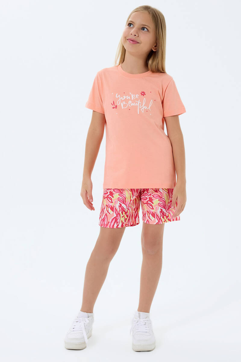 Rolypoly Kız Çocuk Turuncu Şort Takım