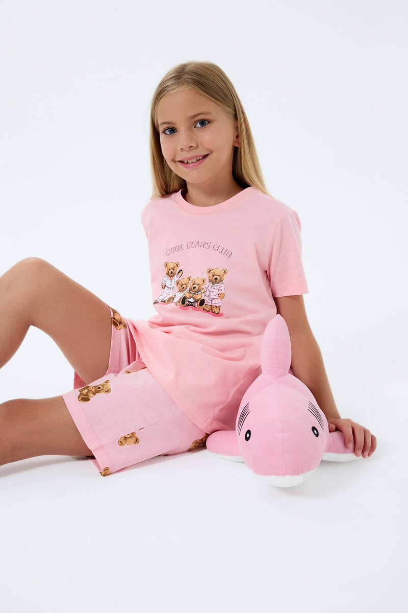 Rolypoly Kız Çocuk Pembe Şort Takım