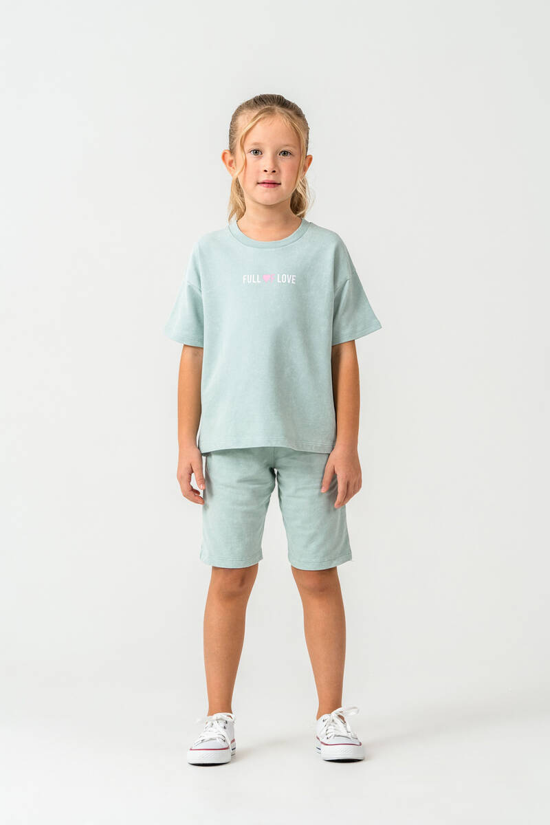 Rolypoly Kız Çocuk Yeşil Bermuda Takım