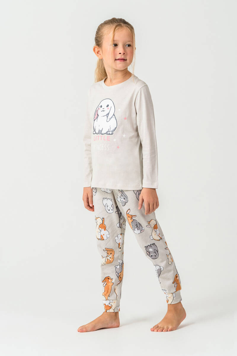 Rolypoly Kız Çocuk Gri Pijama Takım