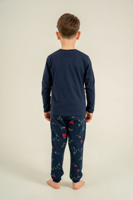 Rolypoly Let It Snow Baba Oğul %100 Pamuk Lacivert Uzun Kol Pijama Takım RP3939-A-V1 - 3