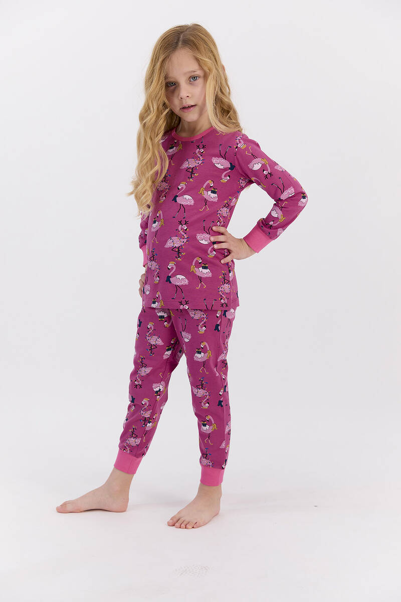 RolyPoly Mat Gül Kurusu Kız Çocuk Ribanalı Pijama Takımı