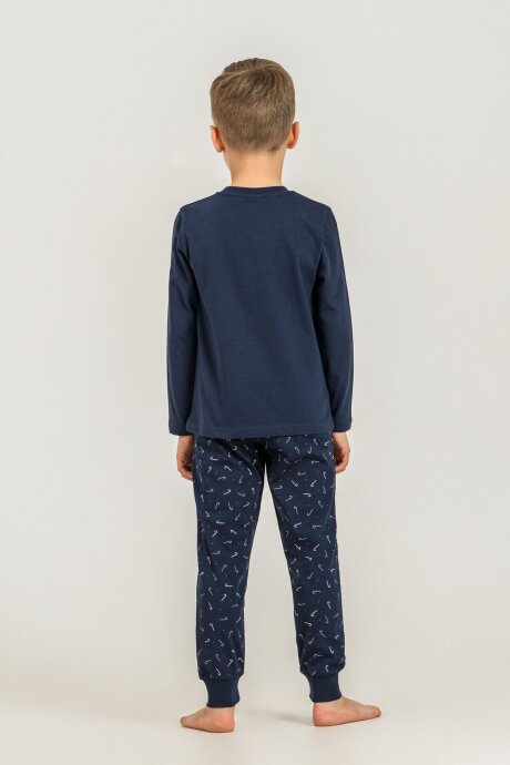 Rolypoly New Year Time Baba Oğul %100 Pamuk Lacivert Uzun Kol Pijama Takım RP3935-A-V1 - 4