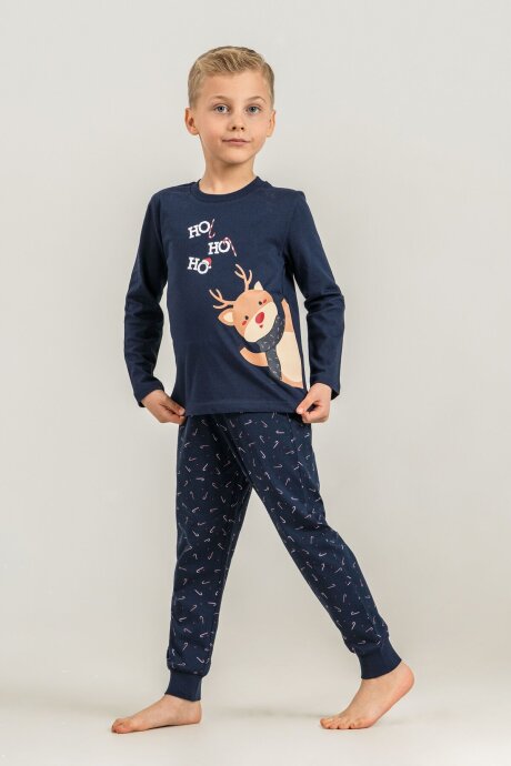 Rolypoly New Year Time Baba Oğul %100 Pamuk Lacivert Uzun Kol Pijama Takım RP3935-A-V1 - 3