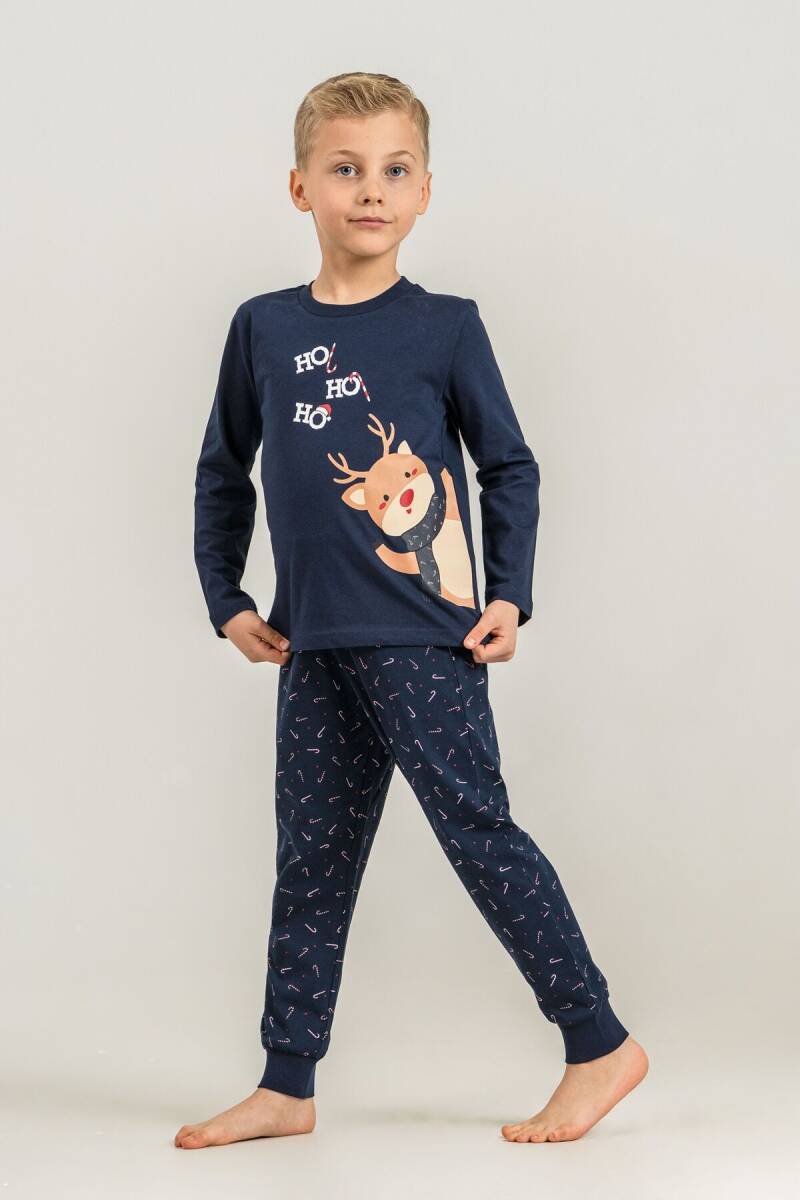 Rolypoly New Year Time Baba Oğul %100 Pamuk Lacivert Uzun Kol Pijama Takım RP3935-A-V1 - 3