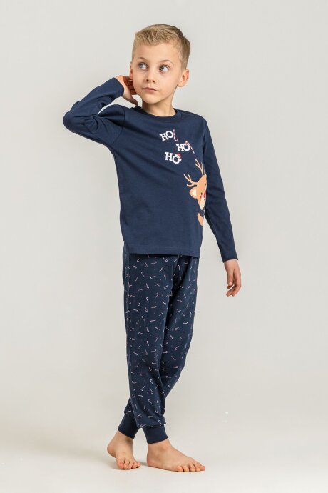 Rolypoly New Year Time Baba Oğul %100 Pamuk Lacivert Uzun Kol Pijama Takım RP3935-A-V1 (1)