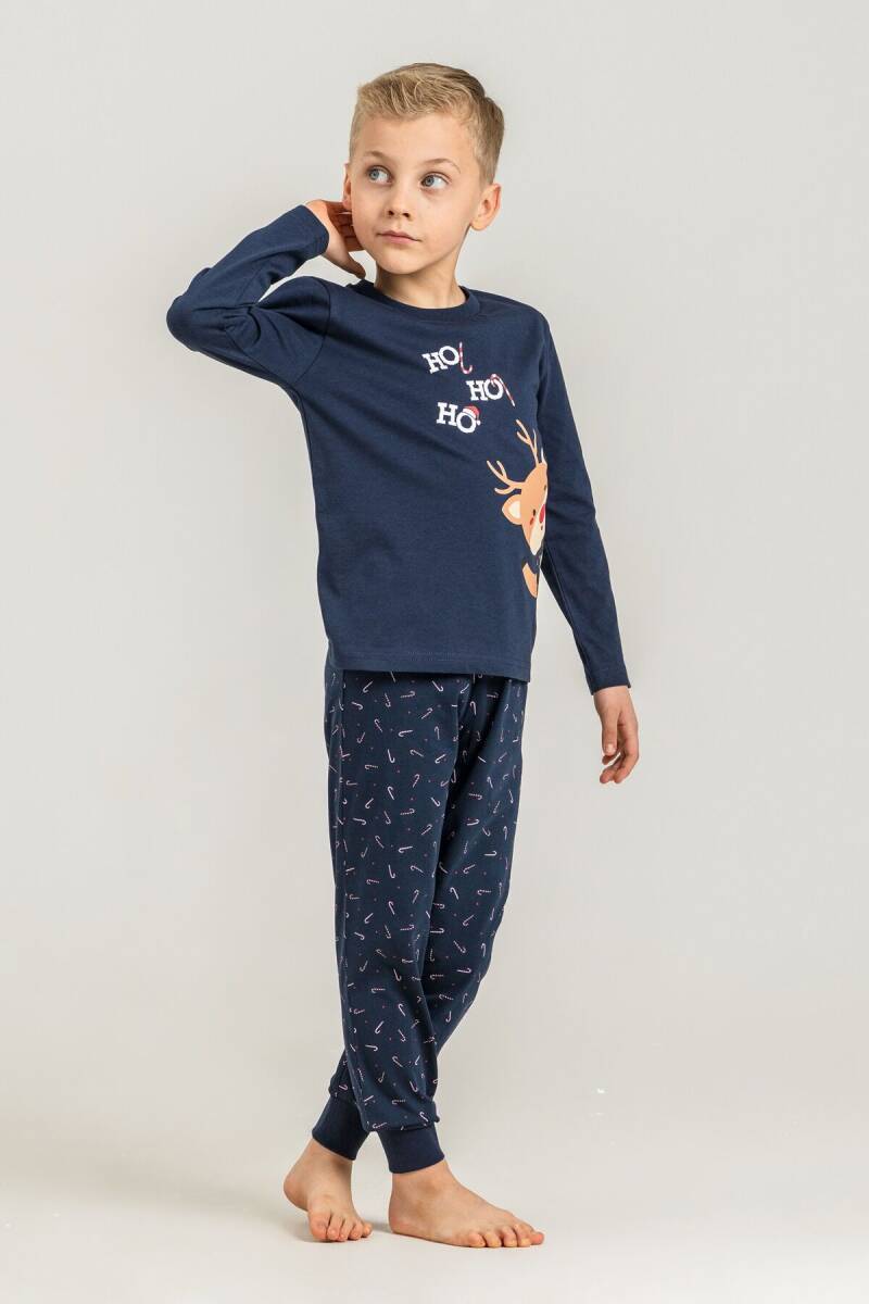 Rolypoly New Year Time Baba Oğul %100 Pamuk Lacivert Uzun Kol Pijama Takım RP3935-A-V1 - 2