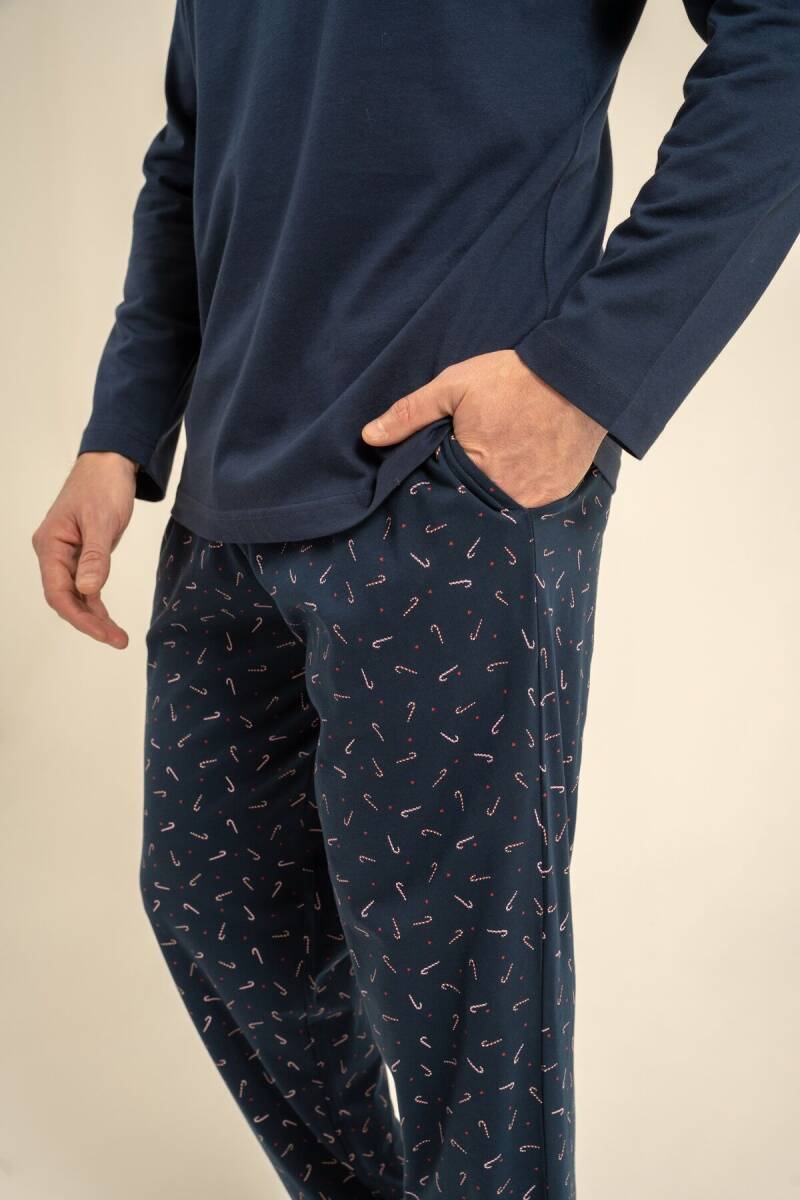 Rolypoly New Year Time Baba Oğul %100 Pamuk Lacivert Uzun Kol Pijama Takım RP3935-A-V1 - 9