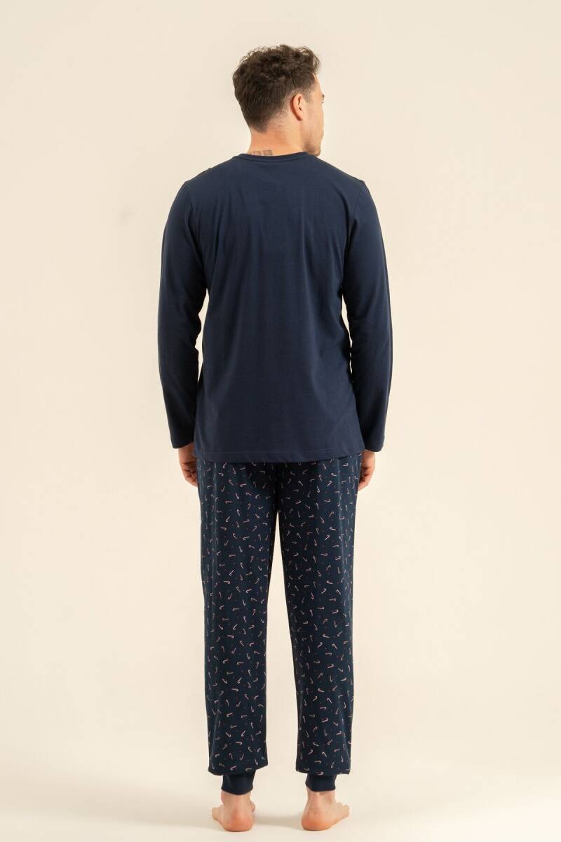 Rolypoly New Year Time Baba Oğul %100 Pamuk Lacivert Uzun Kol Pijama Takım RP3935-A-V1 - 8