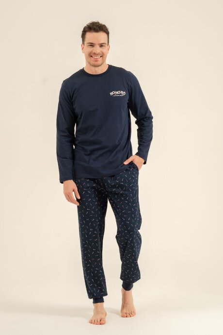Rolypoly New Year Time Baba Oğul %100 Pamuk Lacivert Uzun Kol Pijama Takım RP3935-A-V1 - 6