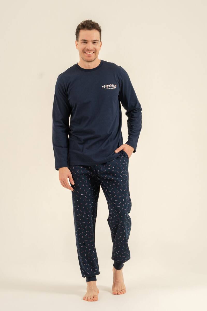 Rolypoly New Year Time Baba Oğul %100 Pamuk Lacivert Uzun Kol Pijama Takım RP3935-A-V1 - 6