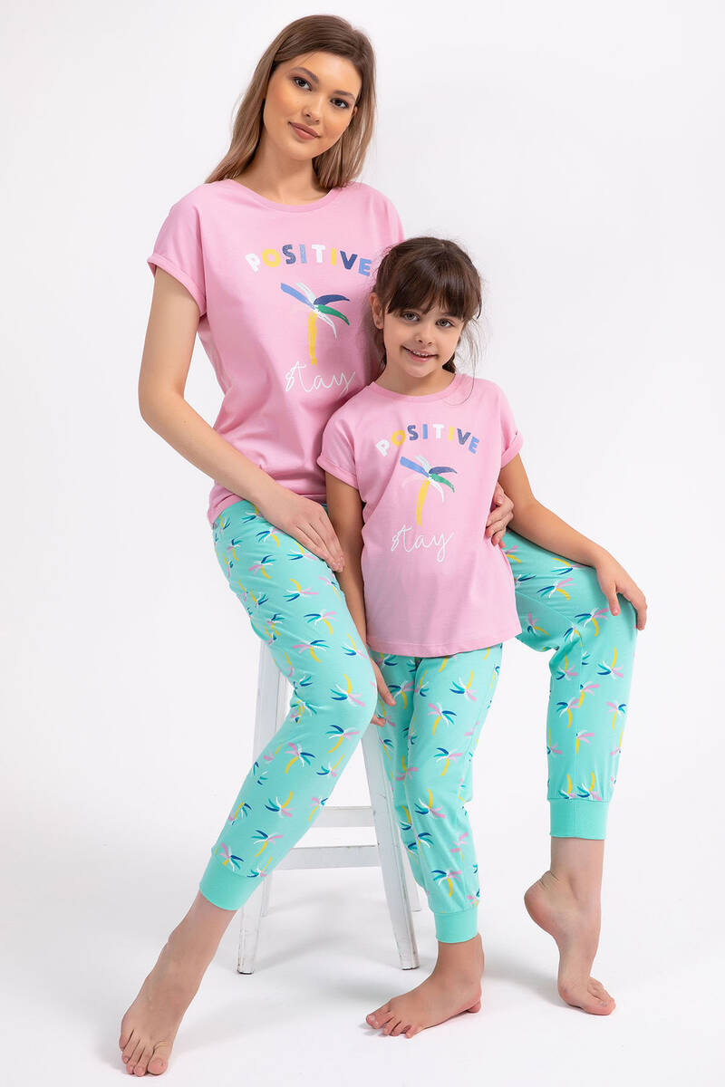 RolyPoly - Rolypoly Positive Stay Pembe Kız Çocuk Pijama Takımı (1)