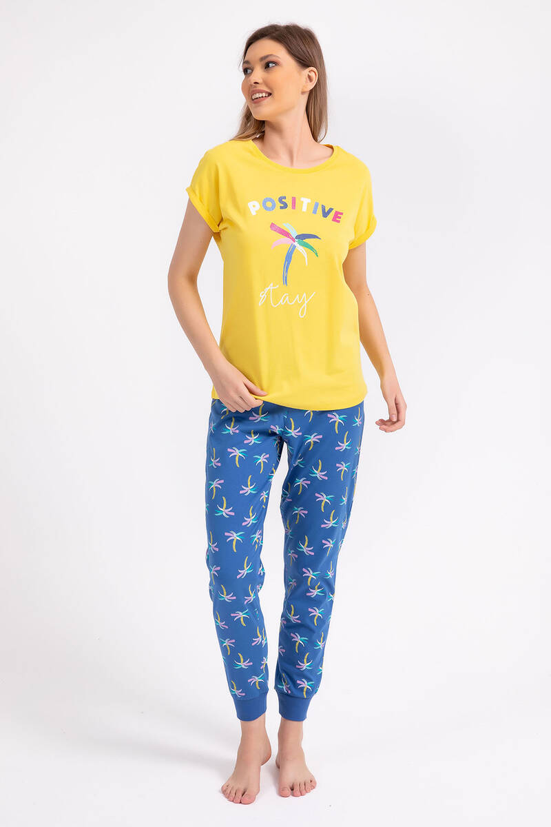 RolyPoly - Rolypoly Positive Stay Sarı Kadın Pijama Takımı
