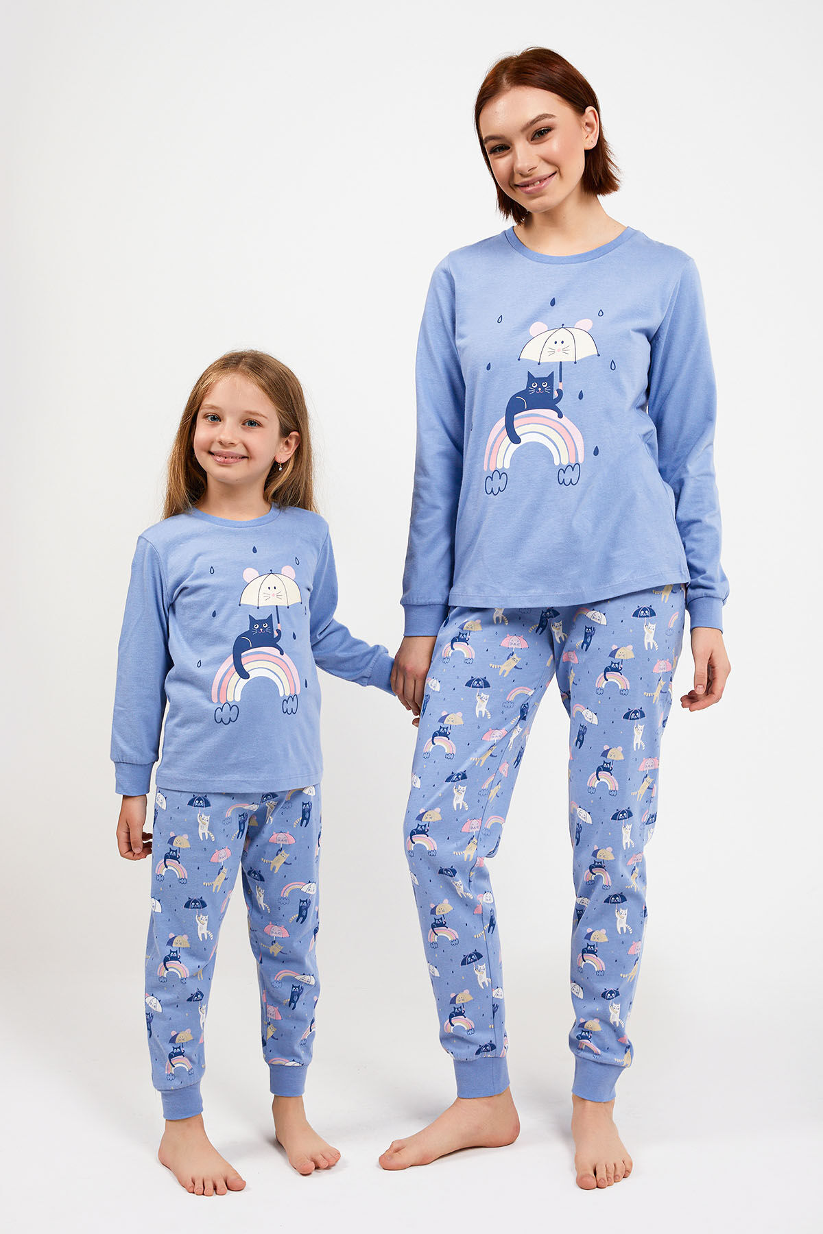 RolyPoly - RolyPoly Rainbow İndigo Kız Çocuk Uzun Kol Pijama Takım (1)