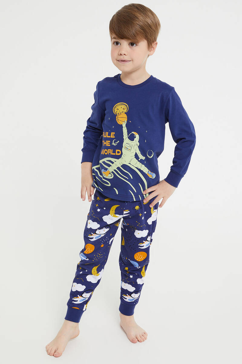 RolyPoly Rule The World Lacivert Erkek Çocuk Uzun Kol Pijama Takım