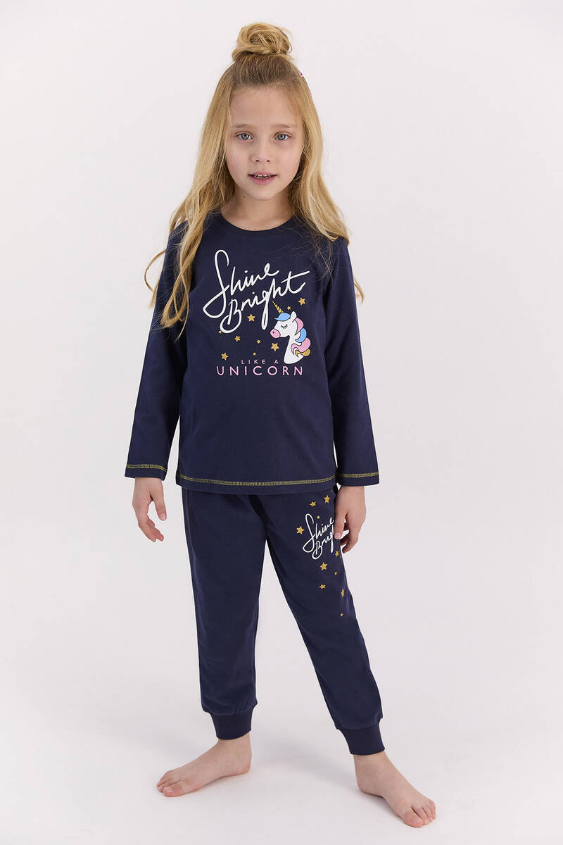 RolyPoly Shine Bright Lacivert Kız Çocuk Pijama Takımı
