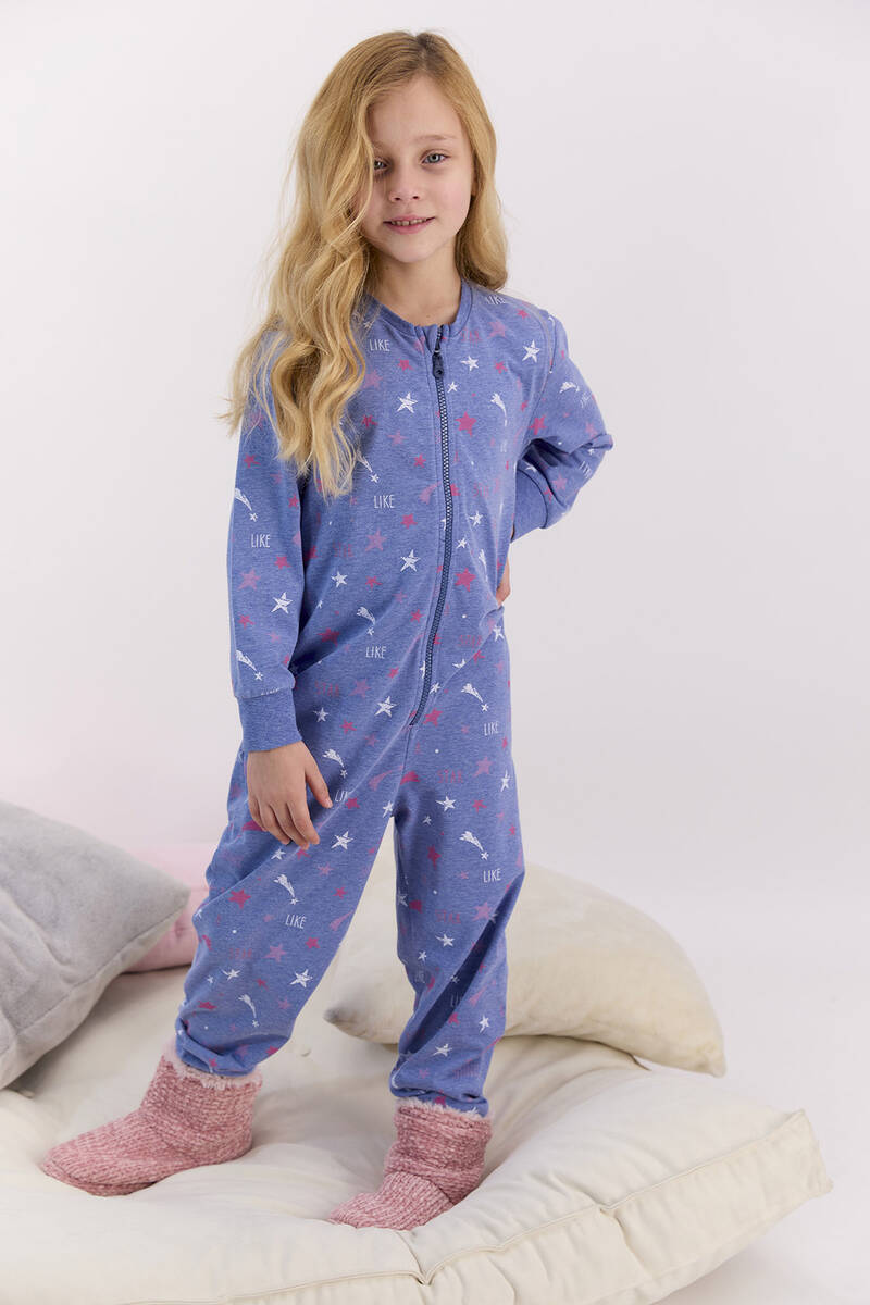 Rolypoly Kız Çocuk Mavi Tulum