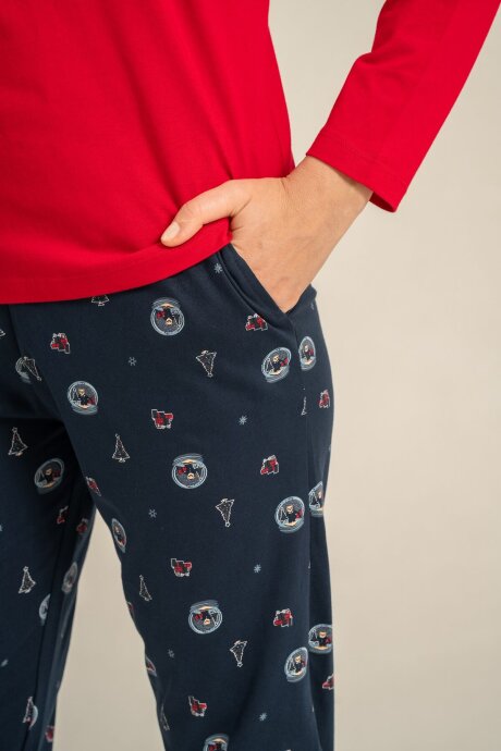 Rolypoly The Most Wonderful Time Anne Kız %100 Pamuk Kırmızı Uzun Kol Pijama Takım RP3936-A-V1 - 8