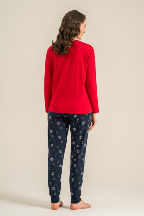 Rolypoly The Most Wonderful Time Anne Kız %100 Pamuk Kırmızı Uzun Kol Pijama Takım RP3936-A-V1 - 7