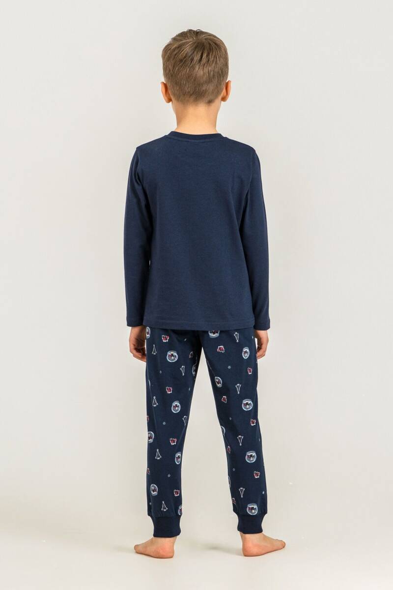 Rolypoly The Most Wonderful Time Baba Oğul %100 Pamuk Lacivert Uzun Kol Pijama Takım RP3937-A-V1 - 3