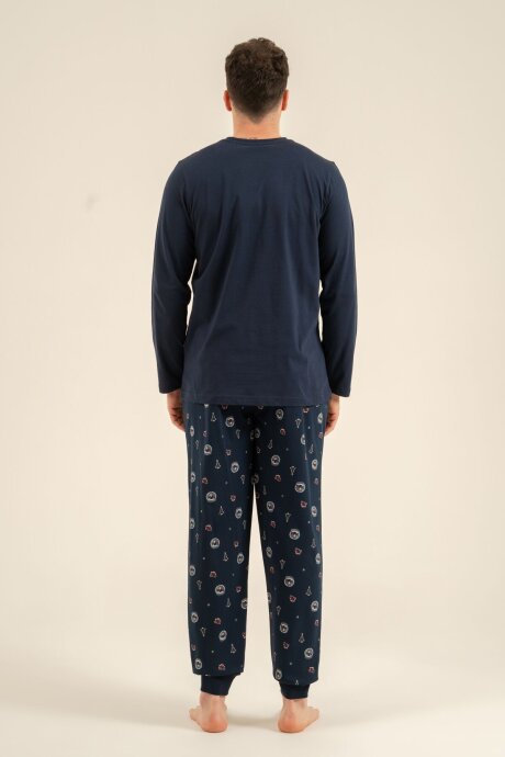 Rolypoly The Most Wonderful Time Baba Oğul %100 Pamuk Lacivert Uzun Kol Pijama Takım RP3937-A-V1 - 7