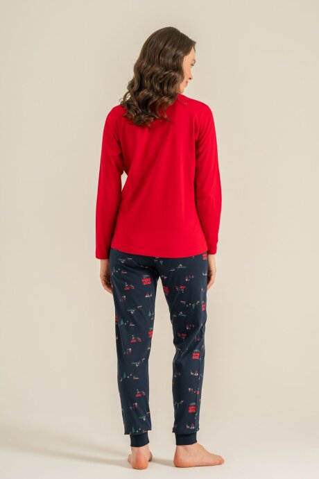Rolypoly Winter Everywhere Anne Kız %100 Pamuk Kırmızı Uzun Kol Pijama Takım RP3938-A-V1 - 8