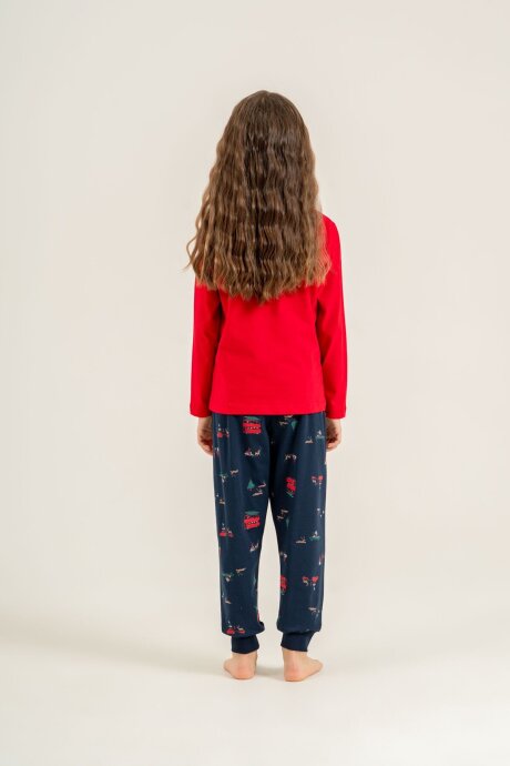 Rolypoly Winter Everywhere Anne Kız %100 Pamuk Kırmızı Uzun Kol Pijama Takım RP3938-A-V1 - 4