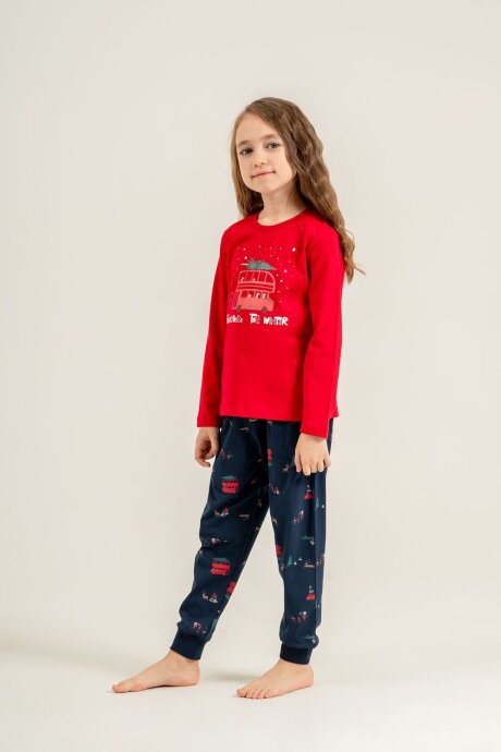 Rolypoly Winter Everywhere Anne Kız Kırmızı Uzun Kol Pijama Takım RP3938-A-V1 (1)