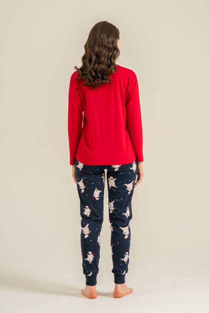 Rolypoly You Are My Everything Anne Kız %100 Pamuk Kırmızı Uzun Kol Pijama Takım RP3930-A-V1 - 6