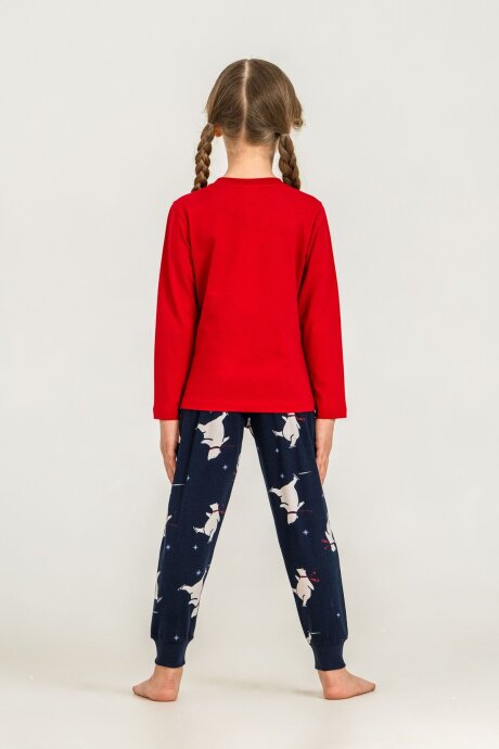 Rolypoly You Are My Everything Anne Kız %100 Pamuk Kırmızı Uzun Kol Pijama Takım RP3930-A-V1 - 3