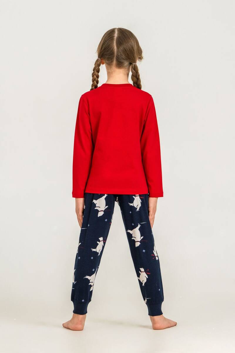 Rolypoly You Are My Everything Anne Kız %100 Pamuk Kırmızı Uzun Kol Pijama Takım RP3930-A-V1 - 3