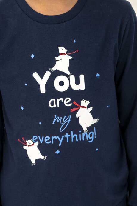 Rolypoly You Are My Everything Baba Oğul %100 Pamuk Lacivert Uzun Kol Pijama Takım RP3931-A-V1 - 5