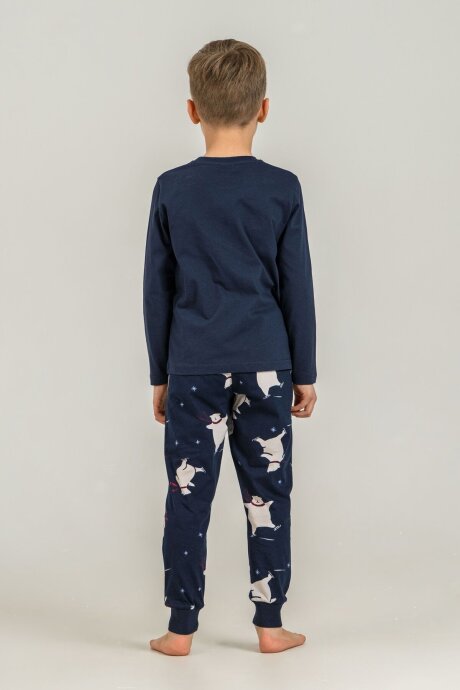 Rolypoly You Are My Everything Baba Oğul %100 Pamuk Lacivert Uzun Kol Pijama Takım RP3931-A-V1 - 4